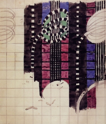 Picture of TULIP PATTERN, GREEN, BLACK AND PURPLE