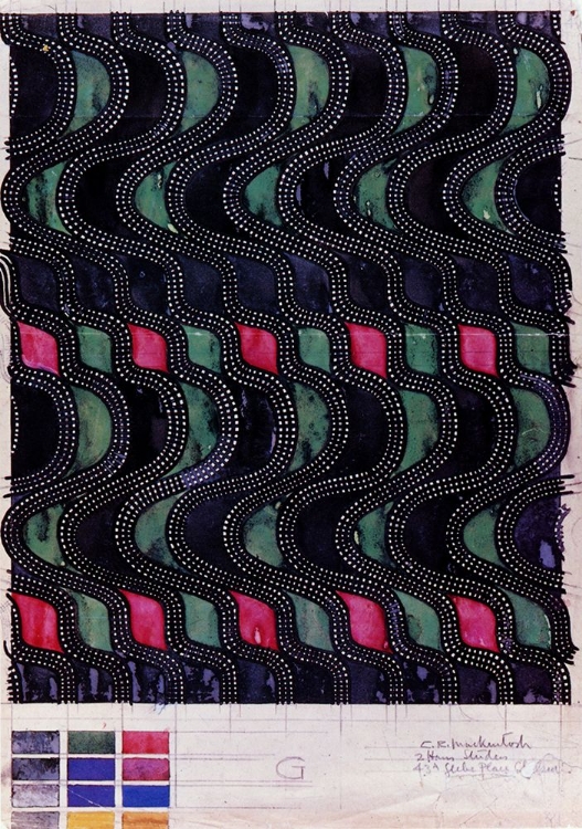 Picture of WAVE PATTERN, GREEN BLACK AND PINK