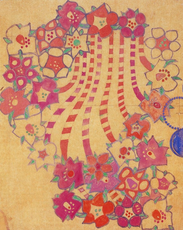 Picture of PINK TOBACCO FLOWER TEXTILE DESIGN