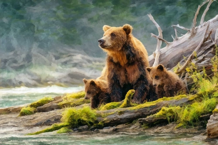 Picture of BEAR AND CUBS I