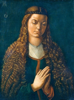 Picture of PORTRAIT OF A YOUNG WOMAN WITH HER HAIR DOWN 1497