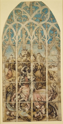 Picture of SKETCH FOR A GLASS PAINTING WITH ST GEORGE CA 1496