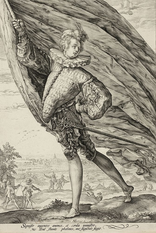 Picture of THE STANDARD BEARER, TURNED TO LEFT BY HENDRICK GOLTZIUS