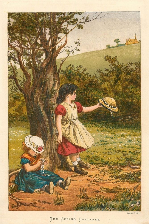 Picture of 1878 VOL. 34 - CHILDREN MAKING SPRING GARLANDS
