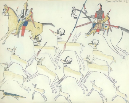 Picture of KIOWA INDIANS HUNTING PRONGHORN ANTELOPE