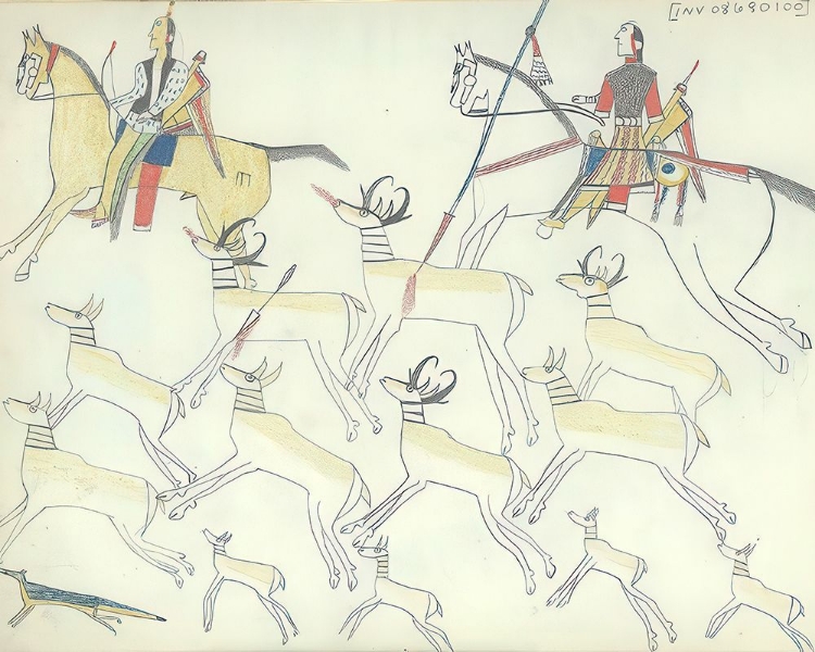 Picture of KIOWA INDIANS HUNTING PRONGHORN ANTELOPE