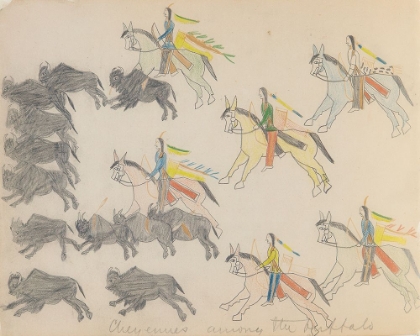 Picture of CHEYENNES AMONG THE BUFFALO 1875