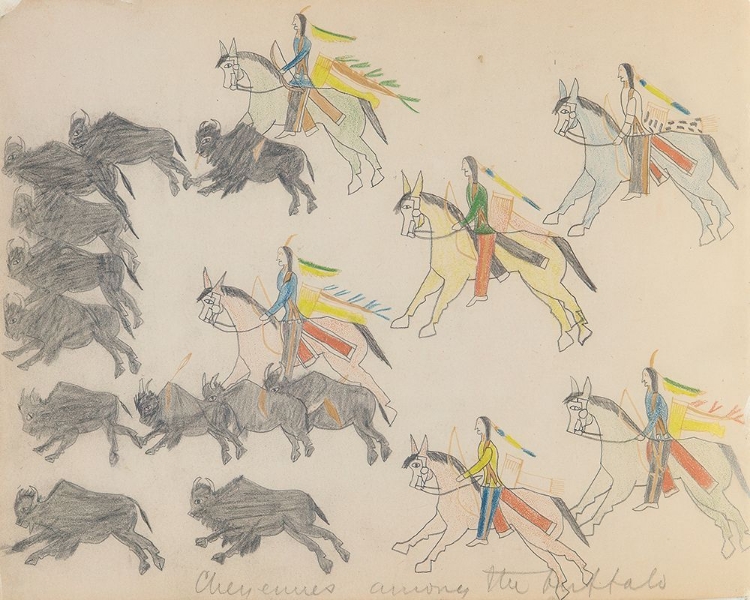 Picture of CHEYENNES AMONG THE BUFFALO 1875
