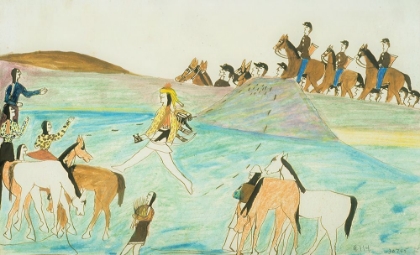 Picture of LEDGER ART CREATED BY A KIOWA WARRIOR IMPRISONED AT FORT MARION IN ST. AUGUSTINE, FLORIDA