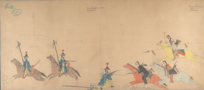 Picture of A BATTLE BETWEEN CHEYENNE WARRIORS AND MEXICAN LANCERS