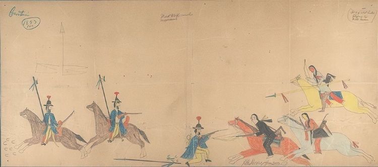 Picture of A BATTLE BETWEEN CHEYENNE WARRIORS AND MEXICAN LANCERS