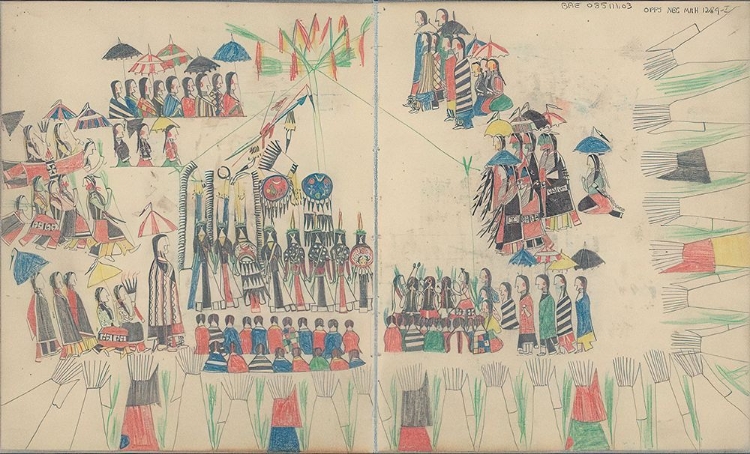 Picture of LEDGER DRAWING OF CHEYENNE SUN-DANCE CEREMONY