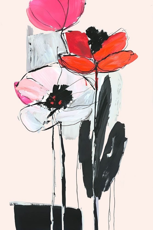 Picture of RED PETAL FRAGMENTS I