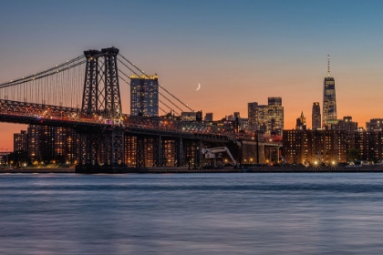 Picture of MOONRISE NEAR WILLIAMSBURG BRIDGE