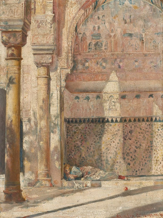 Picture of BASKING, A CORNER IN THE ALHAMBRA 1883