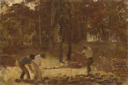 Picture of TURNING THE SOIL, SKETCH FOR THE CHARCOAL BURNERS CA 1886