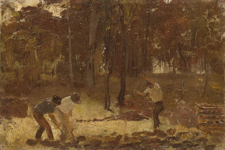 Picture of TURNING THE SOIL, SKETCH FOR THE CHARCOAL BURNERS CA 1886