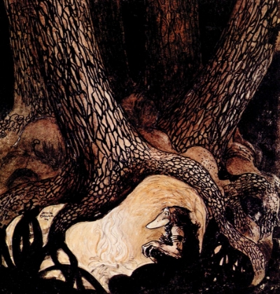 Picture of TROLLS HOUSE IN TREE ROOTS CA 1910