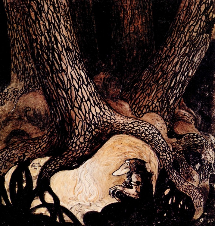 Picture of TROLLS HOUSE IN TREE ROOTS CA 1910