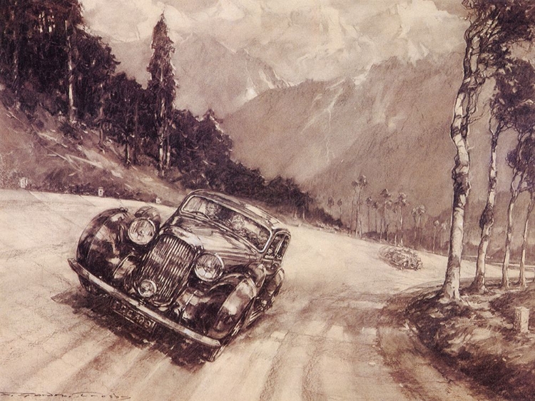 Picture of A LAGONDA AT SPEED ON THE CONTINENT