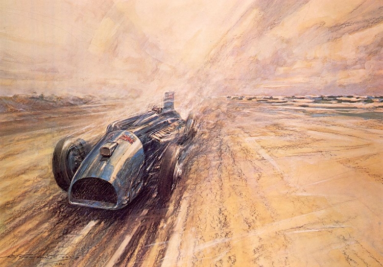 Picture of MALCOM CAMPBELLS LAND SPEED RECORD IN BLUEBIRD, DAYTONA 1933