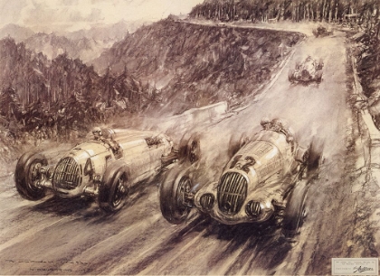 Picture of ROSEMEYER AND CARACCIOLA DURING 37 EIFEL GP