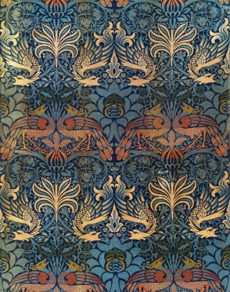 Picture of PEACOCK AND DRAGON IN BLUE 1878