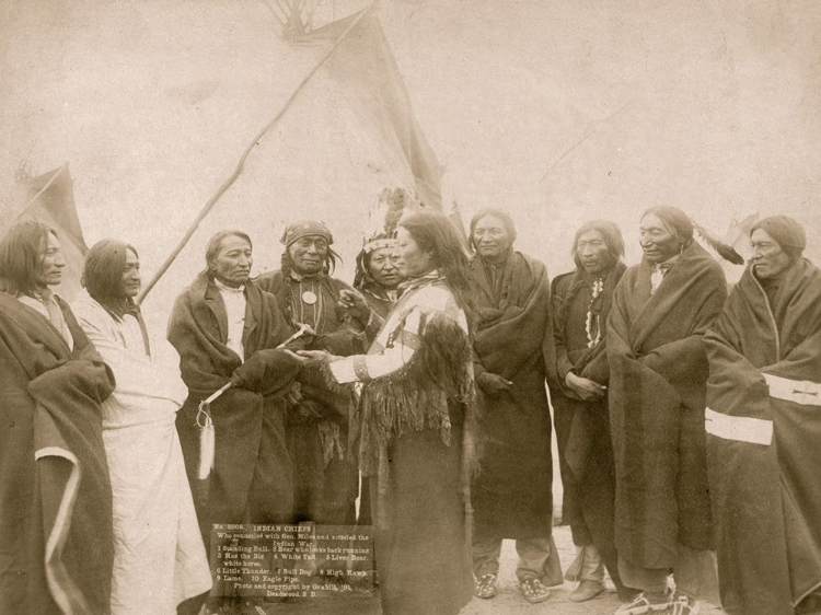 Picture of INDIANS WHO SIGNED PEACE TREATY WITH GENERAL MILES