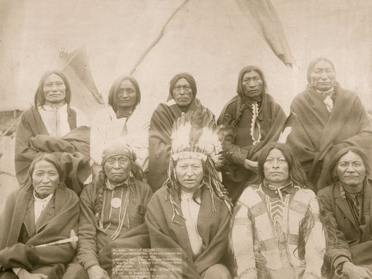 Picture of INDIANS WHO SIGNED PEACE TREATY WITH GENERAL MILES