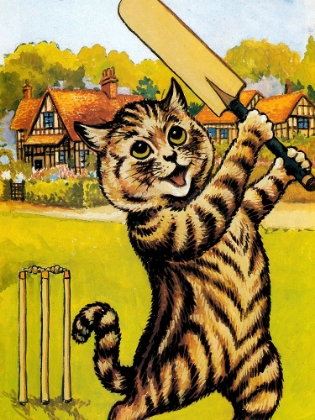 Picture of CAT PLAYING CRICKET