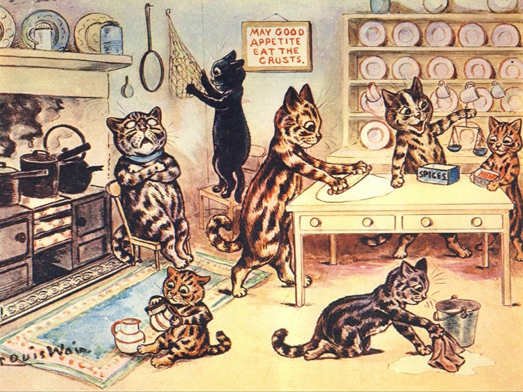 Picture of KITTENS IN KITCHEN CA 1920