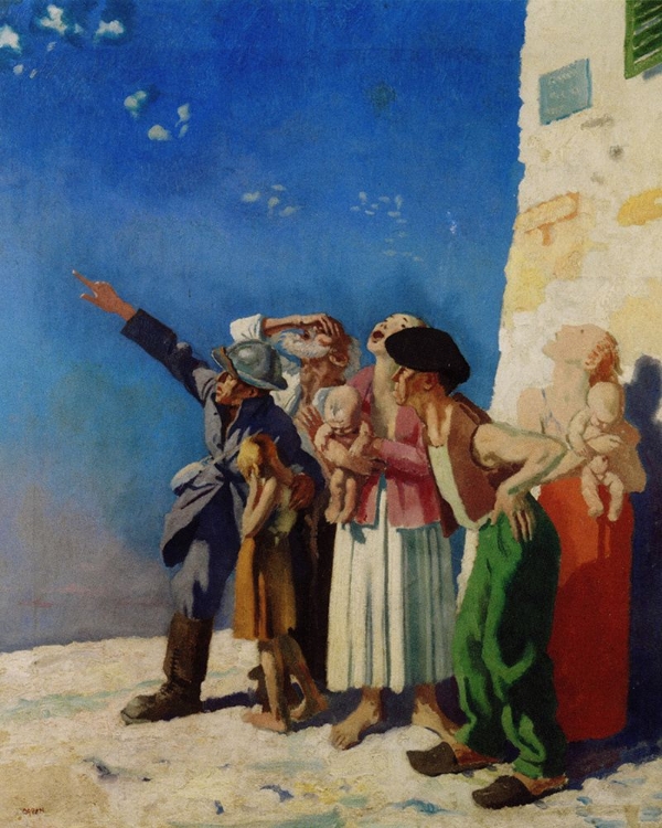 Picture of A GERMAN PLANE PASSING ST DENIS 1916