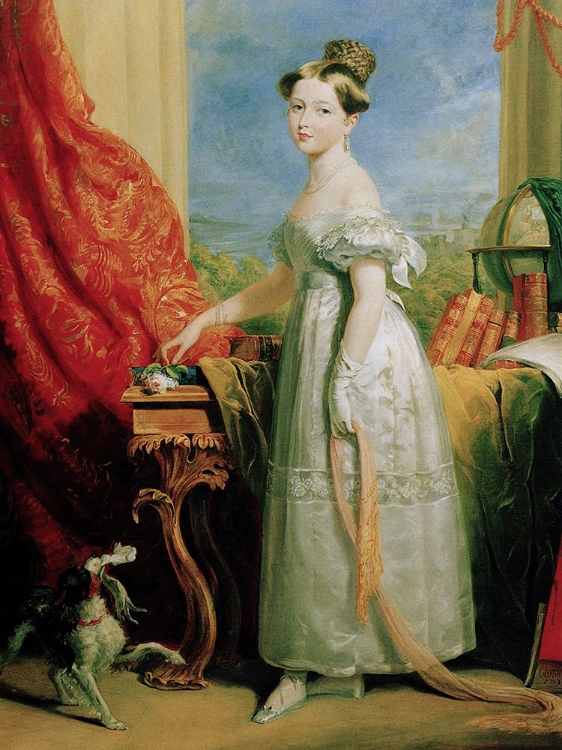 Picture of QUEEN VICTORIA AGED 14 WITH HER DOG DASH