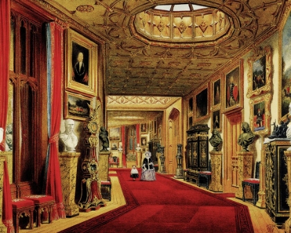 Picture of QUEEN VICTORIA AND CHILD IN CORRIDOR OF WINDSOR CASTLE 1848