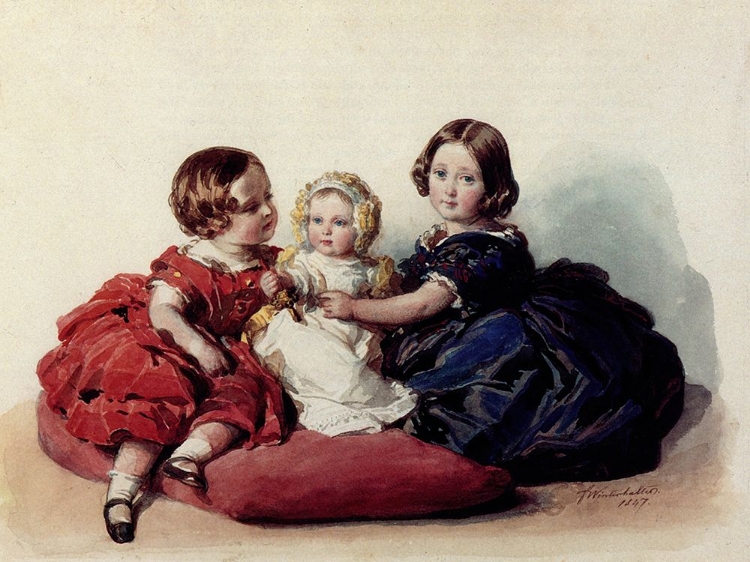 Picture of AFFIE, HELENA AND ALICE, VICTORIAS CHILDREN 1847
