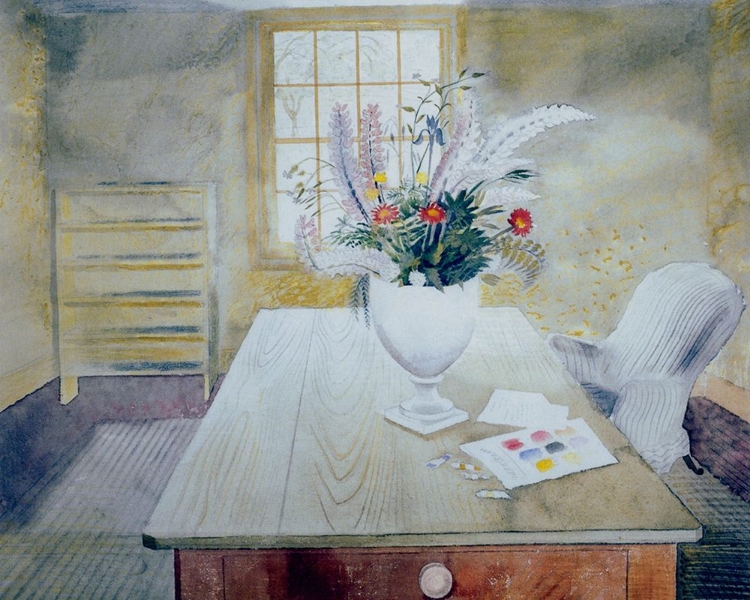 Picture of GARDEN FLOWERS ON A COTTAGE TABLE 1941