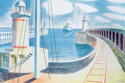 Picture of NEWHAVEN HARBOUR, HOMAGE TO SEURAT 1935