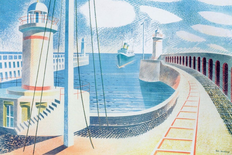 Picture of NEWHAVEN HARBOUR, HOMAGE TO SEURAT 1935