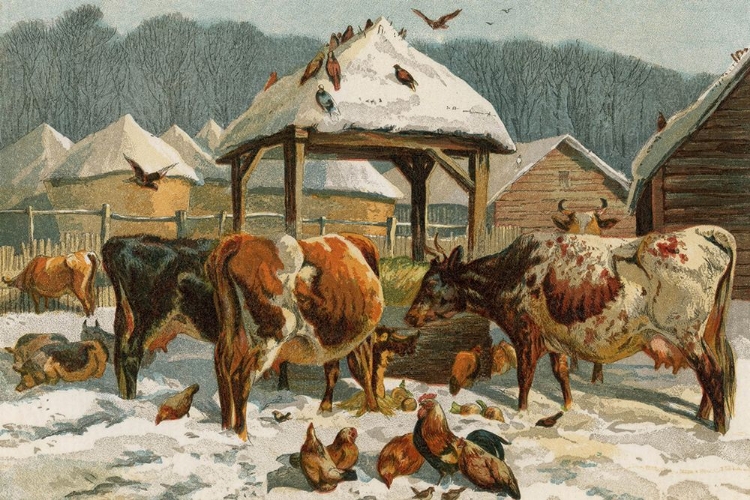 Picture of 1862 VOL. 18 - FARM ANIMALS IN THE SNOW