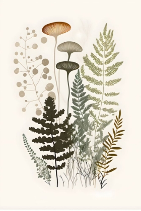 Picture of MUSHROOM AND FERN BOTANICAL 3