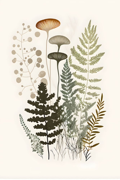 Picture of MUSHROOM AND FERN BOTANICAL 3