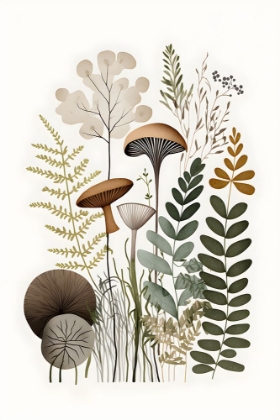 Picture of MUSHROOM AND FERN BOTANICAL 5