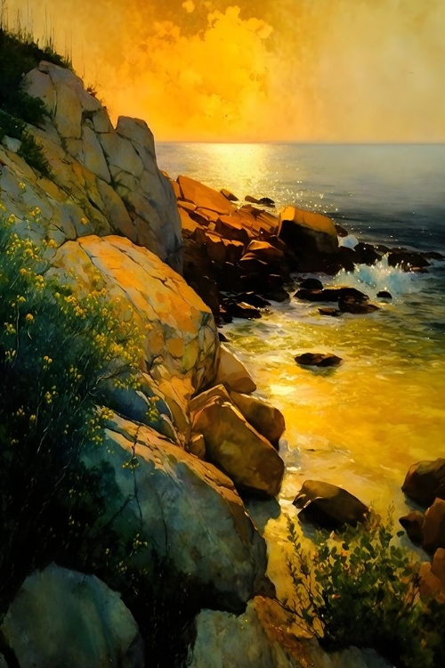 Picture of ROCKY SHORE SUNSET
