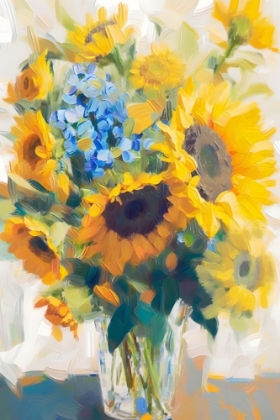 Picture of SUNFLOWER AND HYDRANGEA BOUQUET