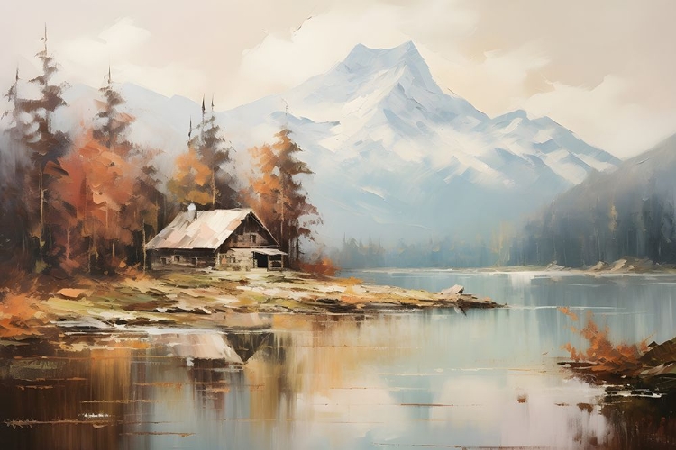Picture of FALL LAKE WITH CABIN