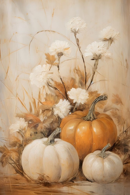 Picture of PUMPKINS WITH FLORALS