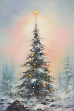 Picture of LIGHTED SNOWY TREE II